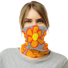Load image into Gallery viewer, Orangeflower Pattern on Med Gray (big) - Neck Gaiter - Keen Eye Design