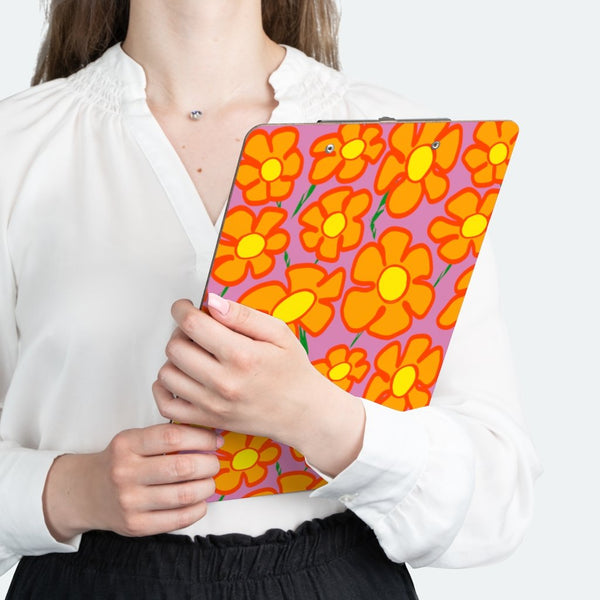 Orangeflower Pattern on Pink - Clipboard - Keen Eye Design