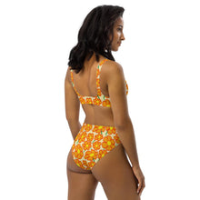 Load image into Gallery viewer, Orangeflower Pattern on Yellow - Recycled AOP High-waisted Bikini - Keen Eye Design