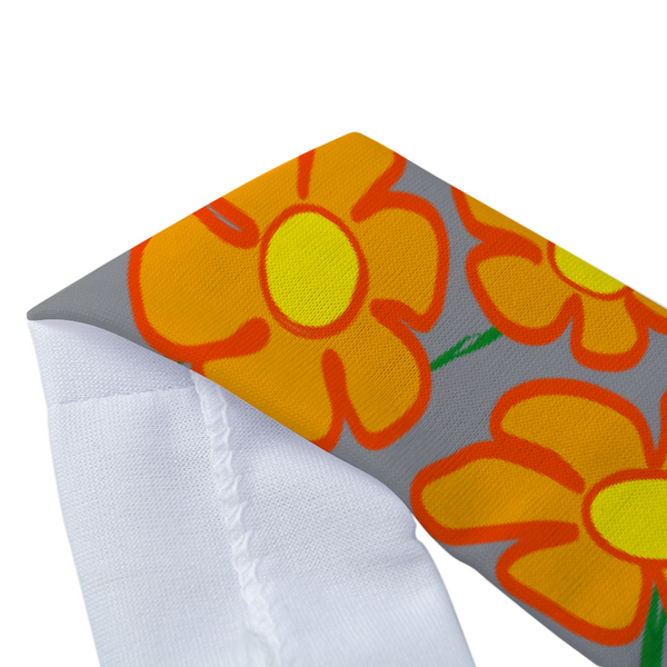 Orangeflower on Med Gray - Unisex Headband - Keen Eye Design