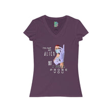 Load image into Gallery viewer, Probe You (Full - Gal) Women's Jersey Short Sleeve V-Neck Tee - Keen Eye Design