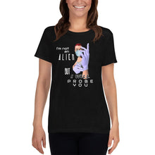 Load image into Gallery viewer, Probe You (Full - Gal) - Women's scoop neck t-shirt - Keen Eye Design