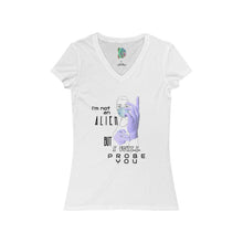Load image into Gallery viewer, Probe You (Lite - Gal) - Women's Jersey Short Sleeve V-Neck Tee - Keen Eye Design