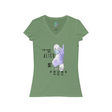 Load image into Gallery viewer, Probe You (Lite - Gal) - Women's Jersey Short Sleeve V-Neck Tee - Keen Eye Design