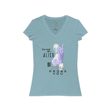 Load image into Gallery viewer, Probe You (Lite - Gal) - Women's Jersey Short Sleeve V-Neck Tee - Keen Eye Design
