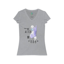 Load image into Gallery viewer, Probe You (Lite - Gal) - Women's Jersey Short Sleeve V-Neck Tee - Keen Eye Design