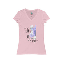 Load image into Gallery viewer, Probe You (Lite - Gal) - Women's Jersey Short Sleeve V-Neck Tee - Keen Eye Design