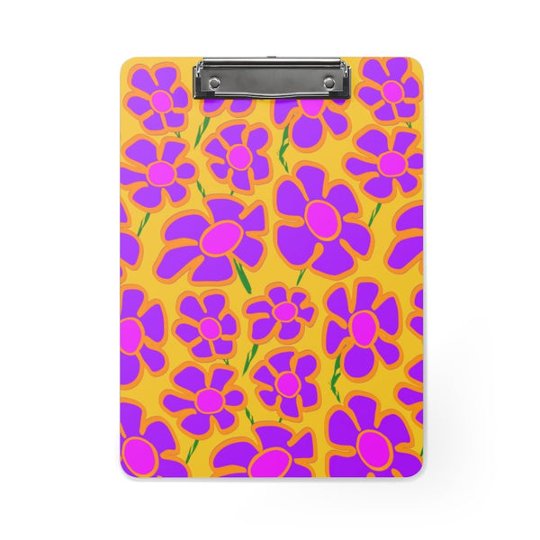 Purpleflower Pattern on Gold - Clipboard - Keen Eye Design