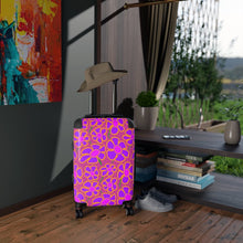 Load image into Gallery viewer, Purpleflower on Hot Pink - Cabin Suitcase - Keen Eye Design