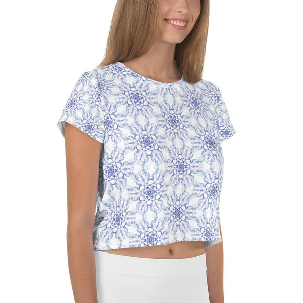 Snowflake - AOP Crop Tee - Keen Eye Design