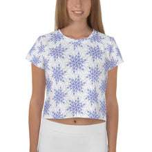 Load image into Gallery viewer, Snowflake Honeycomb - AOP Crop Tee - Keen Eye Design
