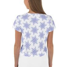 Load image into Gallery viewer, Snowflake Honeycomb - AOP Crop Tee - Keen Eye Design