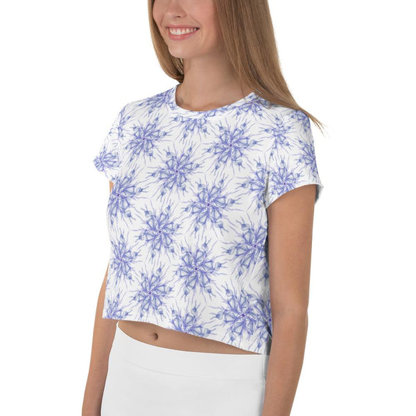 Snowflake Honeycomb - AOP Crop Tee - Keen Eye Design