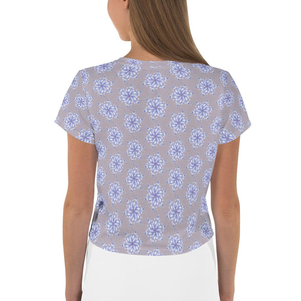 Snowflake Honeycomb Petite Lily - AOP Crop Tee - Keen Eye Design