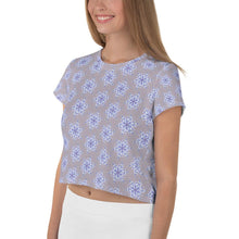 Load image into Gallery viewer, Snowflake Honeycomb Petite Lily - AOP Crop Tee - Keen Eye Design