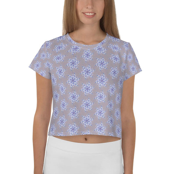Snowflake Honeycomb Petite Lily - AOP Crop Tee - Keen Eye Design