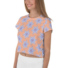 Load image into Gallery viewer, Snowflake Honeycomb V2 - AOP Crop Tee - Keen Eye Design