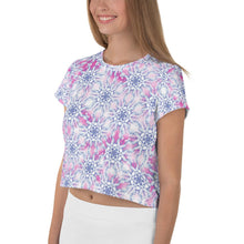 Load image into Gallery viewer, Snowflake Light Clouds - AOP Crop Tee - Keen Eye Design