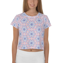 Load image into Gallery viewer, Snowflake Pink - AOP Crop Tee - Keen Eye Design