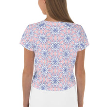 Load image into Gallery viewer, Snowflake Pink - AOP Crop Tee - Keen Eye Design