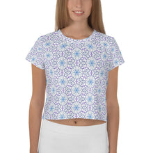Load image into Gallery viewer, Spiralla White - AOP Crop Tee - Keen Eye Design