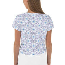 Load image into Gallery viewer, Spiralla White - AOP Crop Tee - Keen Eye Design
