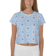 Load image into Gallery viewer, Starfeather Blue - AOP Crop Tee - Keen Eye Design
