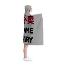 Load image into Gallery viewer, 'Wo Ai Wai Mai' (I Love Home Delivery) - Grey Hooded Blanket - Keen Eye Design