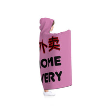 Load image into Gallery viewer, 'Wo Ai Wai Mai' (I Love Home Delivery) - Pink Hooded Blanket - Keen Eye Design