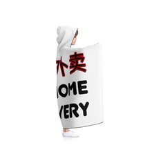 Load image into Gallery viewer, 'Wo Ai Wai Mai' (I Love Home Delivery) - White Hooded Blanket - Keen Eye Design