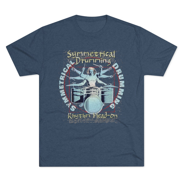 Symmetrical Drumming V3 - Unisex Tri-Blend Crew Tee - Keen Eye Design