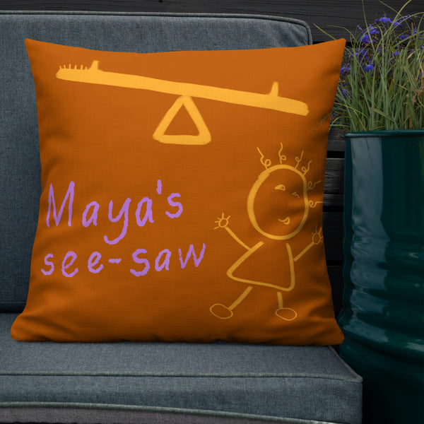 Maya's See-Saw - Premium Pillow - Keen Eye Design