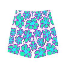 Load image into Gallery viewer, Greenflower on White - Men's Swim Trunks (Unisex Board Shorts)
