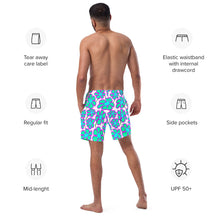 Load image into Gallery viewer, Greenflower on White - Men's Swim Trunks (Unisex Board Shorts)