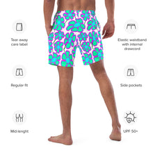Load image into Gallery viewer, Greenflower on White - Men's Swim Trunks (Unisex Board Shorts)
