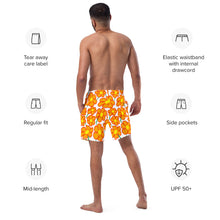 Load image into Gallery viewer, Orangeflower on White - Men's Swim Trunks (Unisex Board Shorts)
