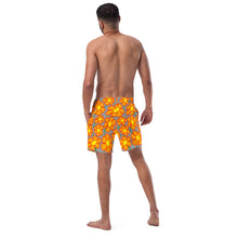 Load image into Gallery viewer, Orangeflower on Med Gray - Men's Swim Trunks (Unisex Board Shorts)