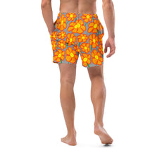 Load image into Gallery viewer, Orangeflower on Med Gray - Men's Swim Trunks (Unisex Board Shorts)