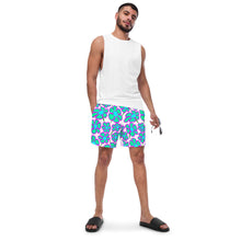 Load image into Gallery viewer, Greenflower on White - Men's Swim Trunks (Unisex Board Shorts)
