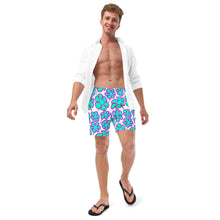 Load image into Gallery viewer, Greenflower on White - Men's Swim Trunks (Unisex Board Shorts)