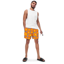 Load image into Gallery viewer, Orangeflower on Med Gray - Men's Swim Trunks (Unisex Board Shorts)