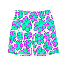 Load image into Gallery viewer, Greenflower on White - Men's Swim Trunks (Unisex Board Shorts)