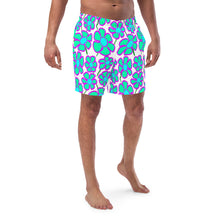 Load image into Gallery viewer, Greenflower on White - Men's Swim Trunks (Unisex Board Shorts)