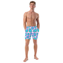 Load image into Gallery viewer, Greenflower on White - Men's Swim Trunks (Unisex Board Shorts)