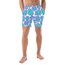 Load image into Gallery viewer, Greenflower on White - Men's Swim Trunks (Unisex Board Shorts)