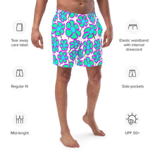 Load image into Gallery viewer, Greenflower on White - Men's Swim Trunks (Unisex Board Shorts)