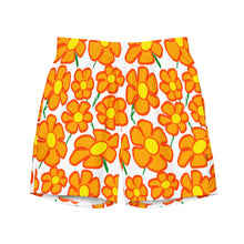 Load image into Gallery viewer, Orangeflower on White - Men's Swim Trunks (Unisex Board Shorts)