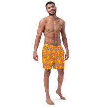 Load image into Gallery viewer, Orangeflower on Med Gray - Men's Swim Trunks (Unisex Board Shorts)