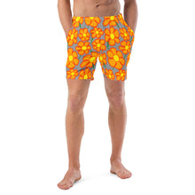 Load image into Gallery viewer, Orangeflower on Med Gray - Men's Swim Trunks (Unisex Board Shorts)