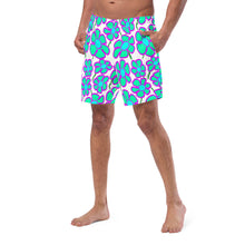Load image into Gallery viewer, Greenflower on White - Men's Swim Trunks (Unisex Board Shorts)